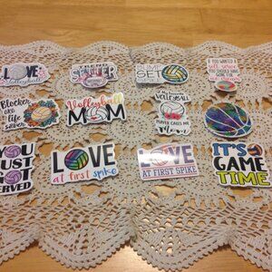 Volleyball stickers for cellphones, laptop, lockers, crafts, scrapbooking